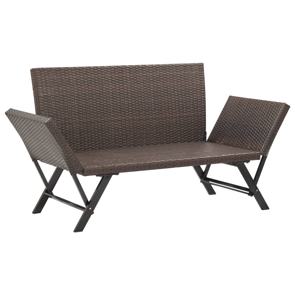 Tuinbankje met kussens 176 cm poly rattan