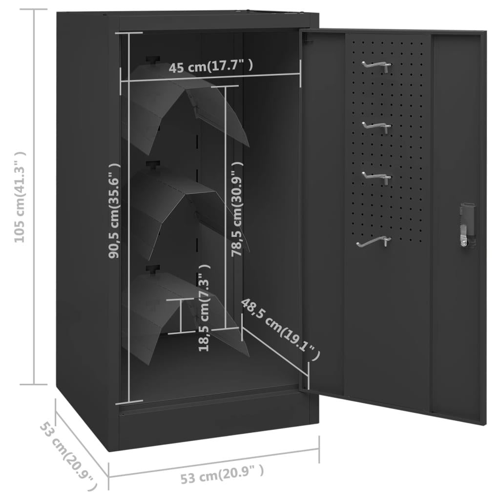 Zadelkast 53x53x105 cm staal