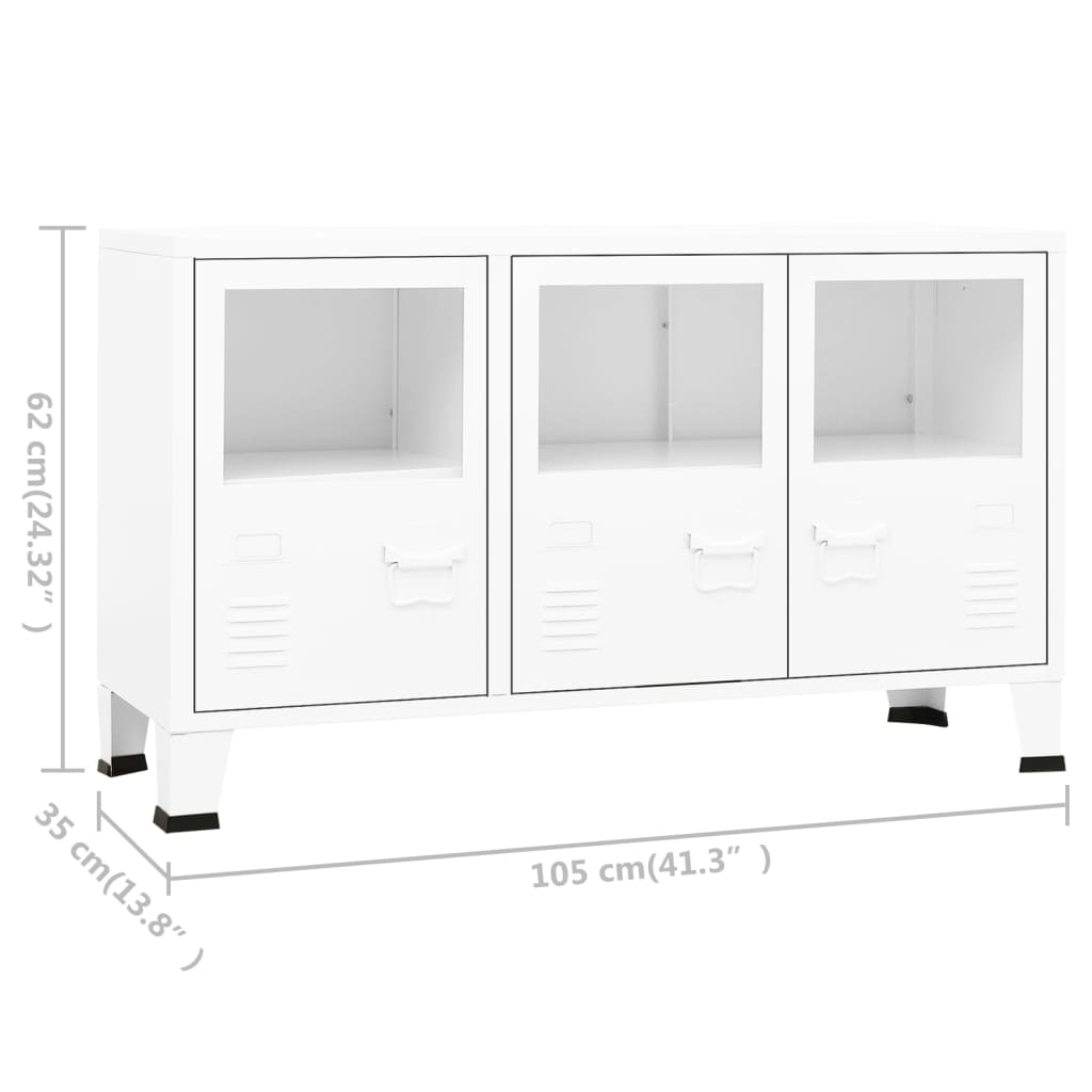 Dressoir industrieel 105x35x62 cm metaal en glas