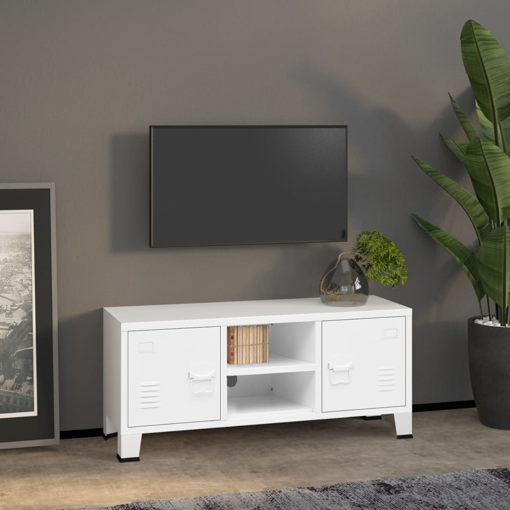 Tv-meubel industrieel 105x35x42 cm metaal antracietkleurig