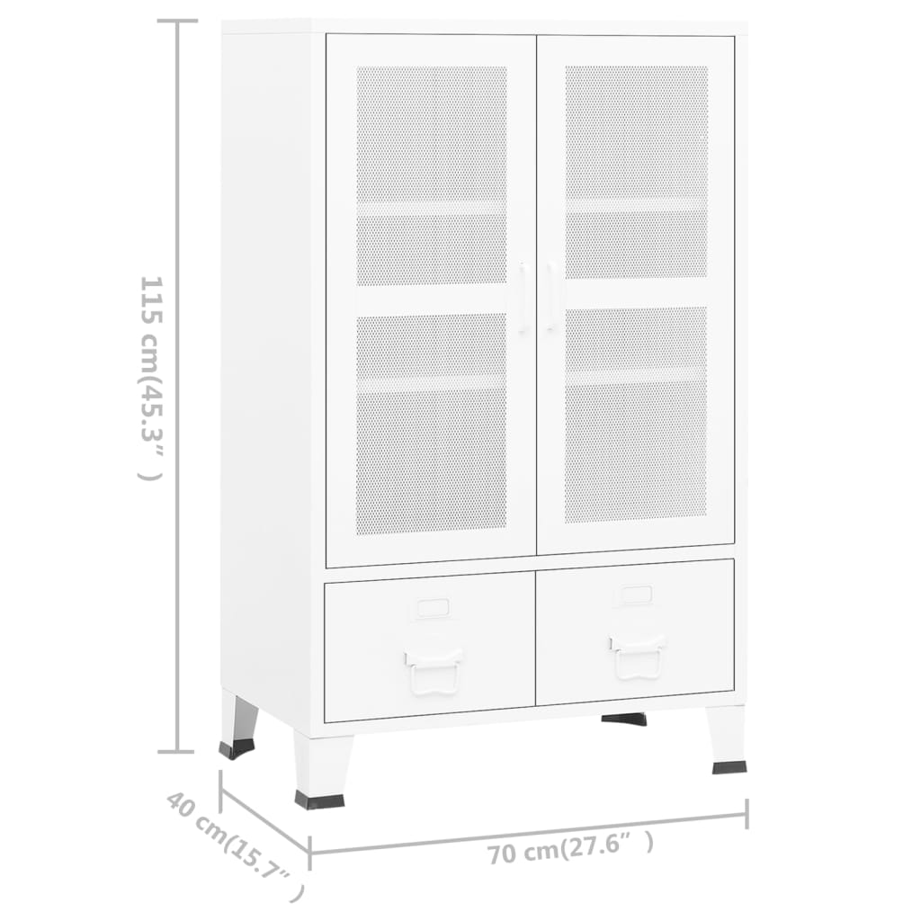 Opbergkast industrieel 70x40x115 cm metaal antracietkleurig