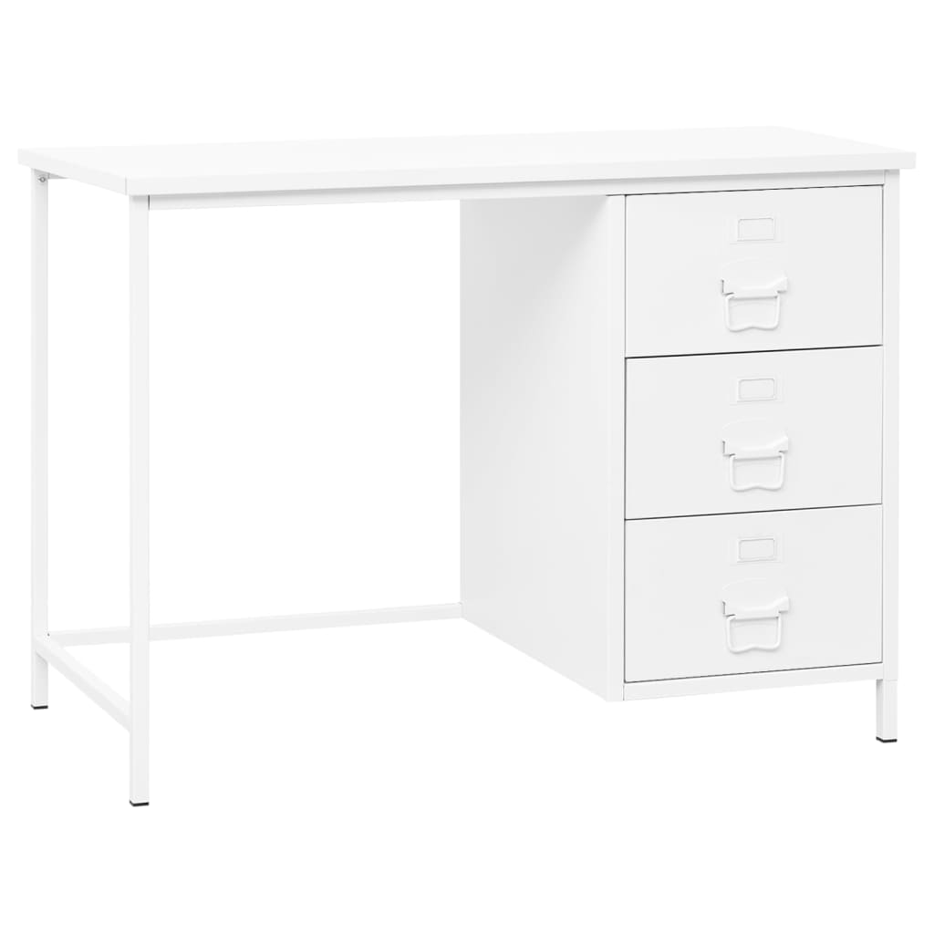 Bureau industrieel met lades 105x52x75 cm staal antracietkleur