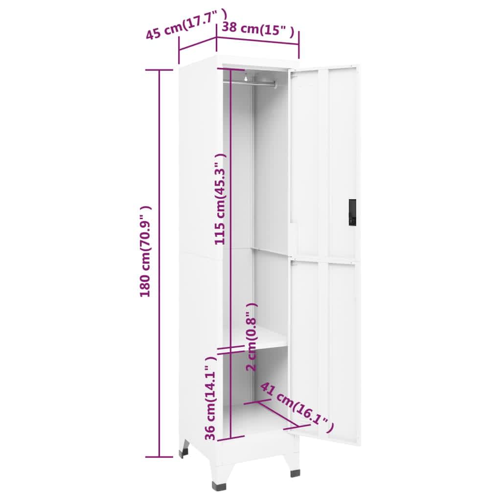 Lockerkast 38x45x180 cm staal antracietkleurig