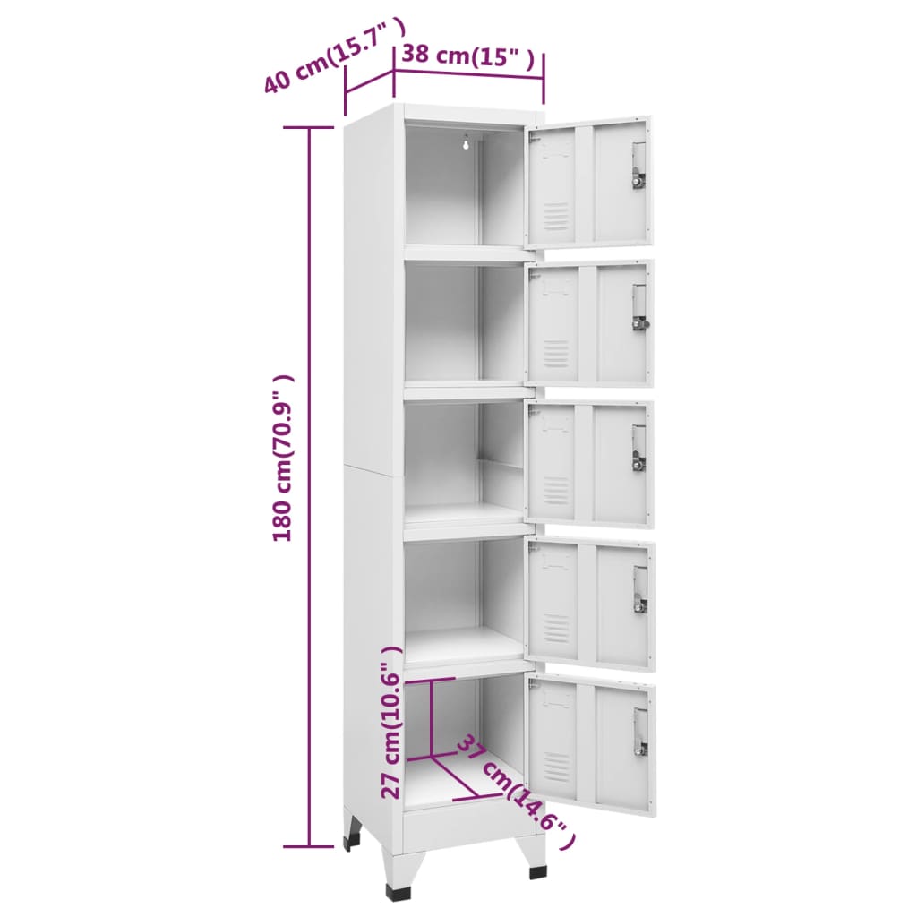 Lockerkast 38x45x180 cm staal antracietkleurig