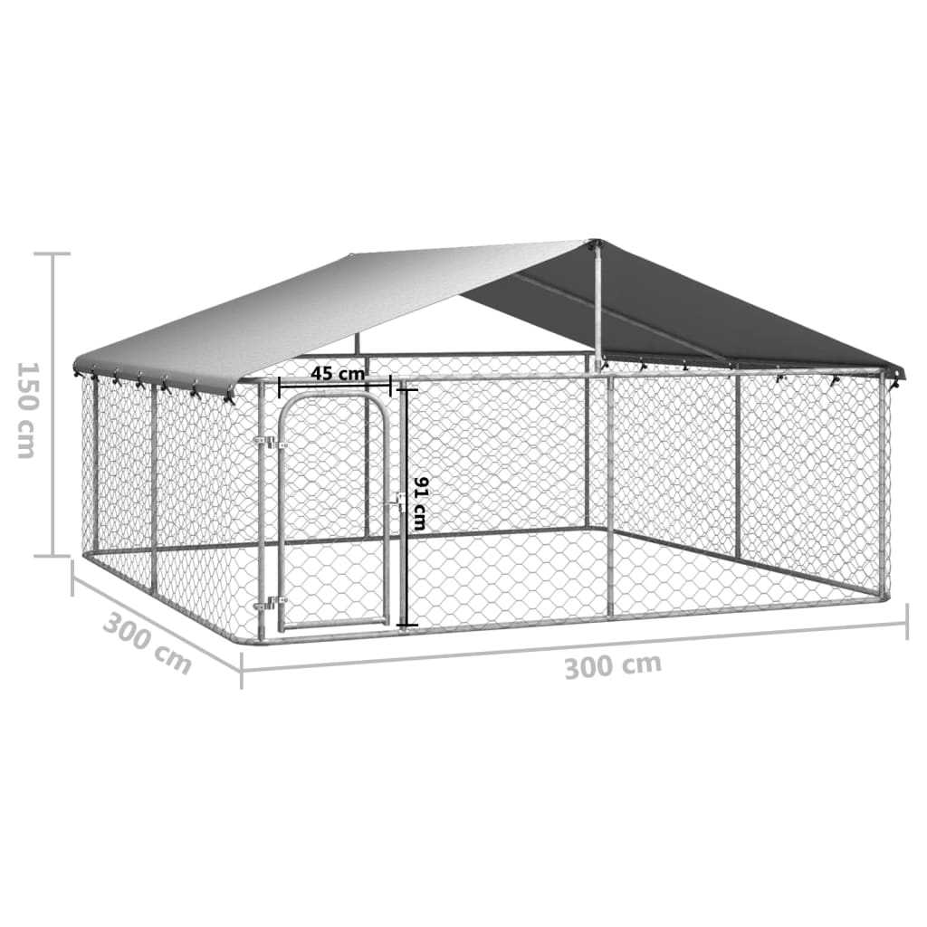 Hondenkennel voor buiten met dak 200x100x150 cm