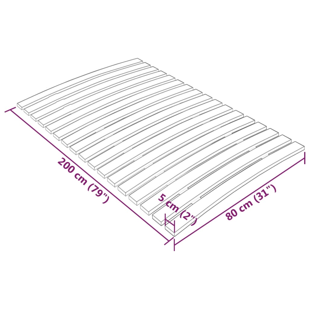 Lattenbodem met 17 latten 120x200 cm