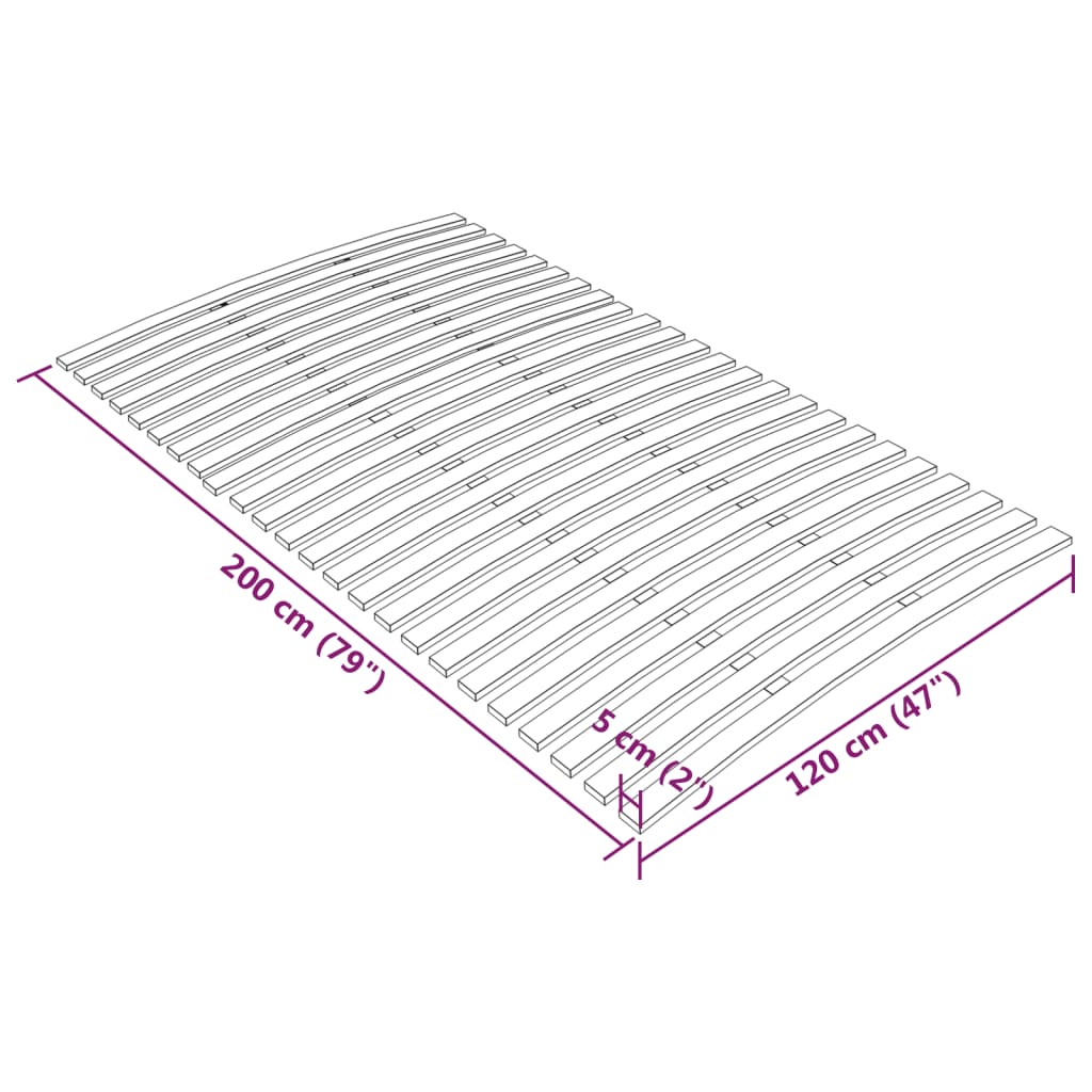 Lattenbodem met 24 latten 120x200 cm