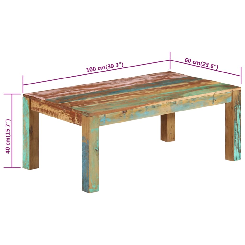 Salontafel 80x80x40 cm massief acaciahout