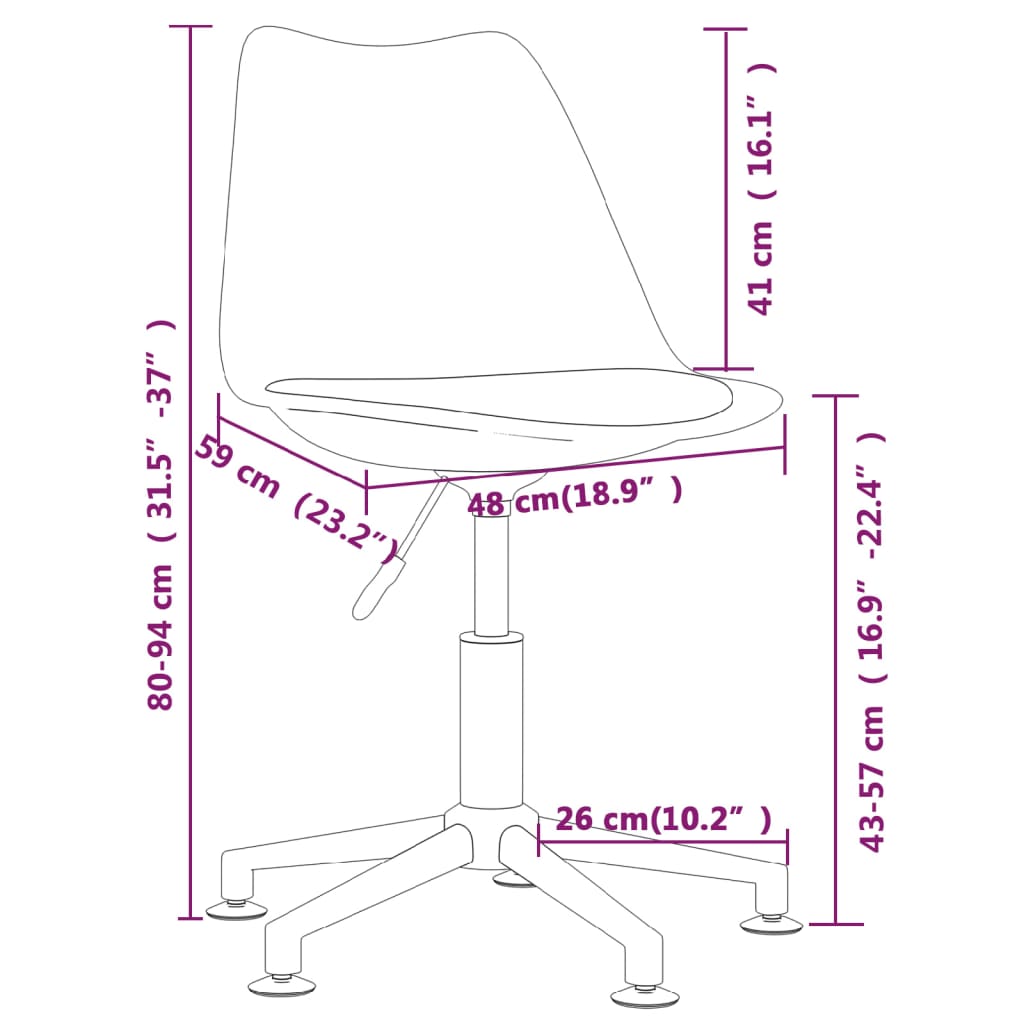 Eetkamerstoelen draaibaar 2 st stof