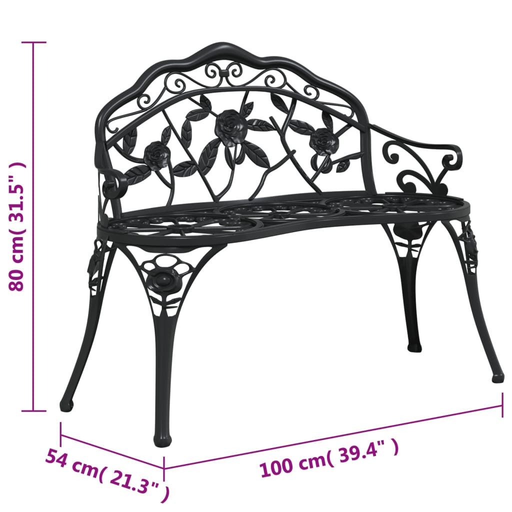 Bistrobank 100 cm gietaluminium bronskleurig