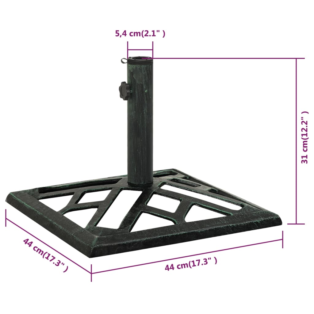 Parasolvoet 12 kg 48 cm gietijzer bronskleurig