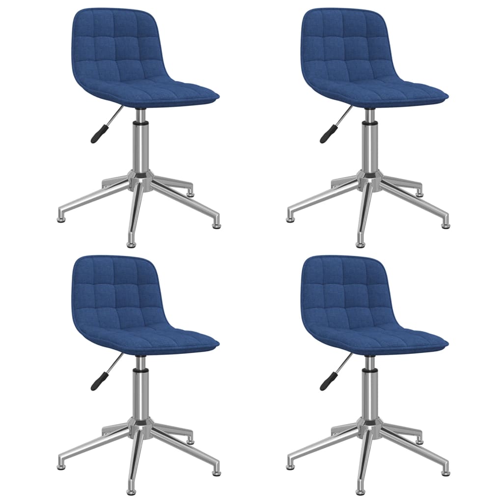 Eetkamerstoelen 2 st draaibaar stof blauw