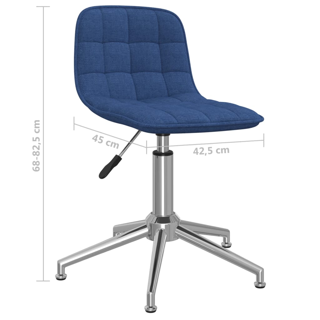 Eetkamerstoelen 2 st draaibaar stof blauw