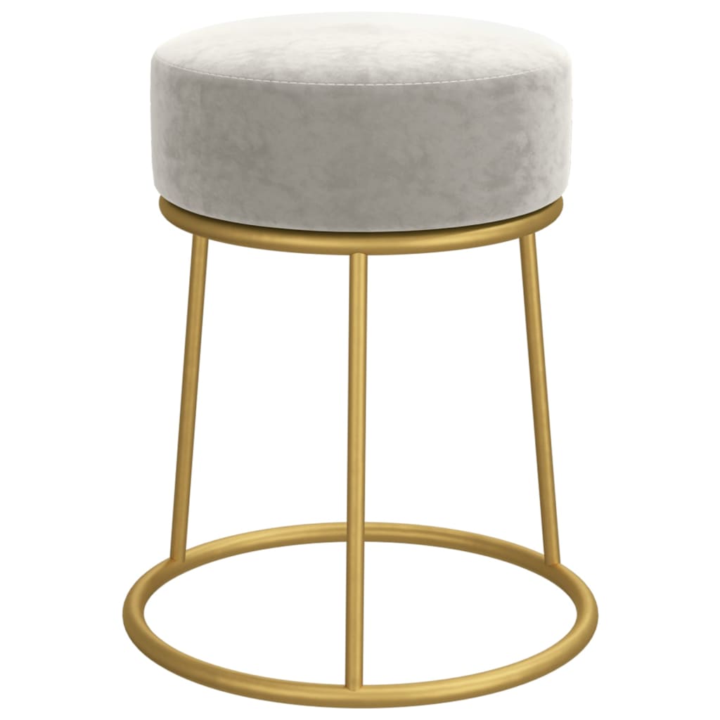 Hocker rond fluweel zwart