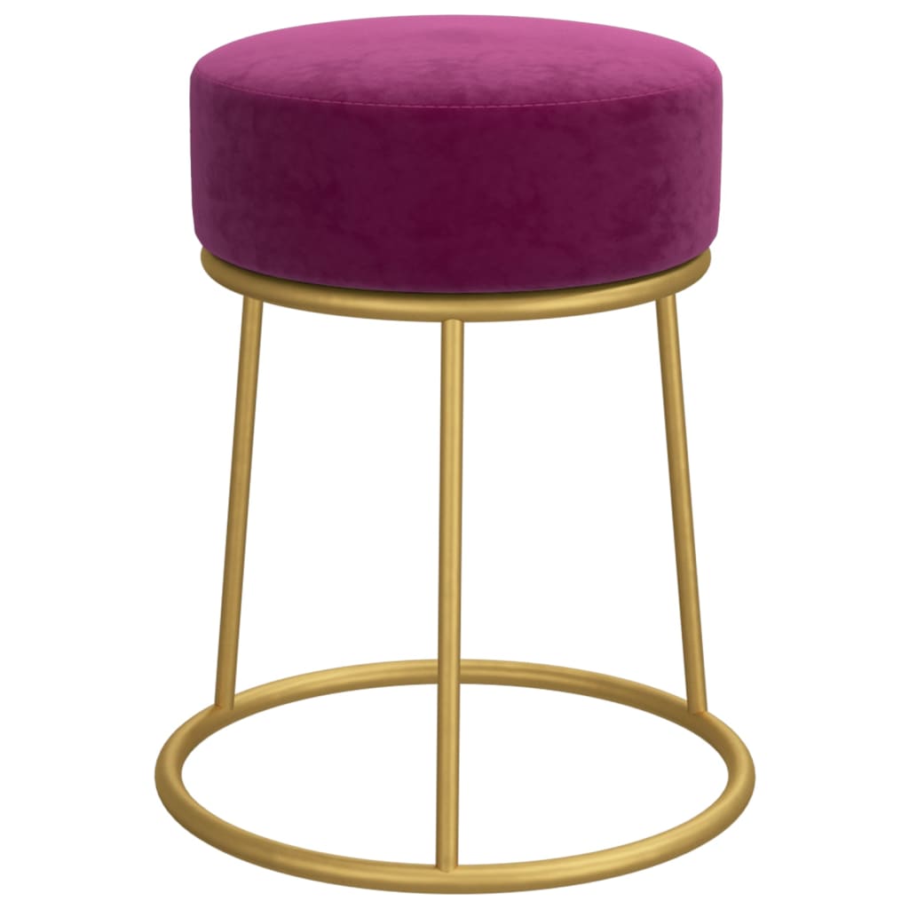 Hocker rond fluweel zwart