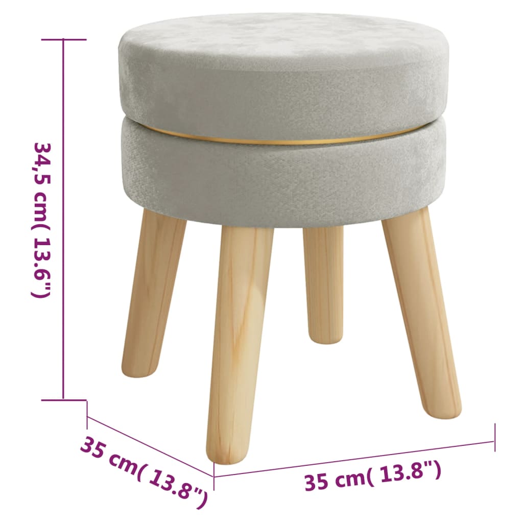 Hocker rond fluweel