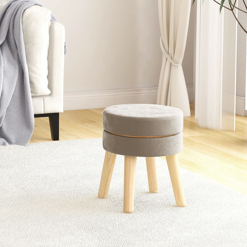 Hocker rond fluweel