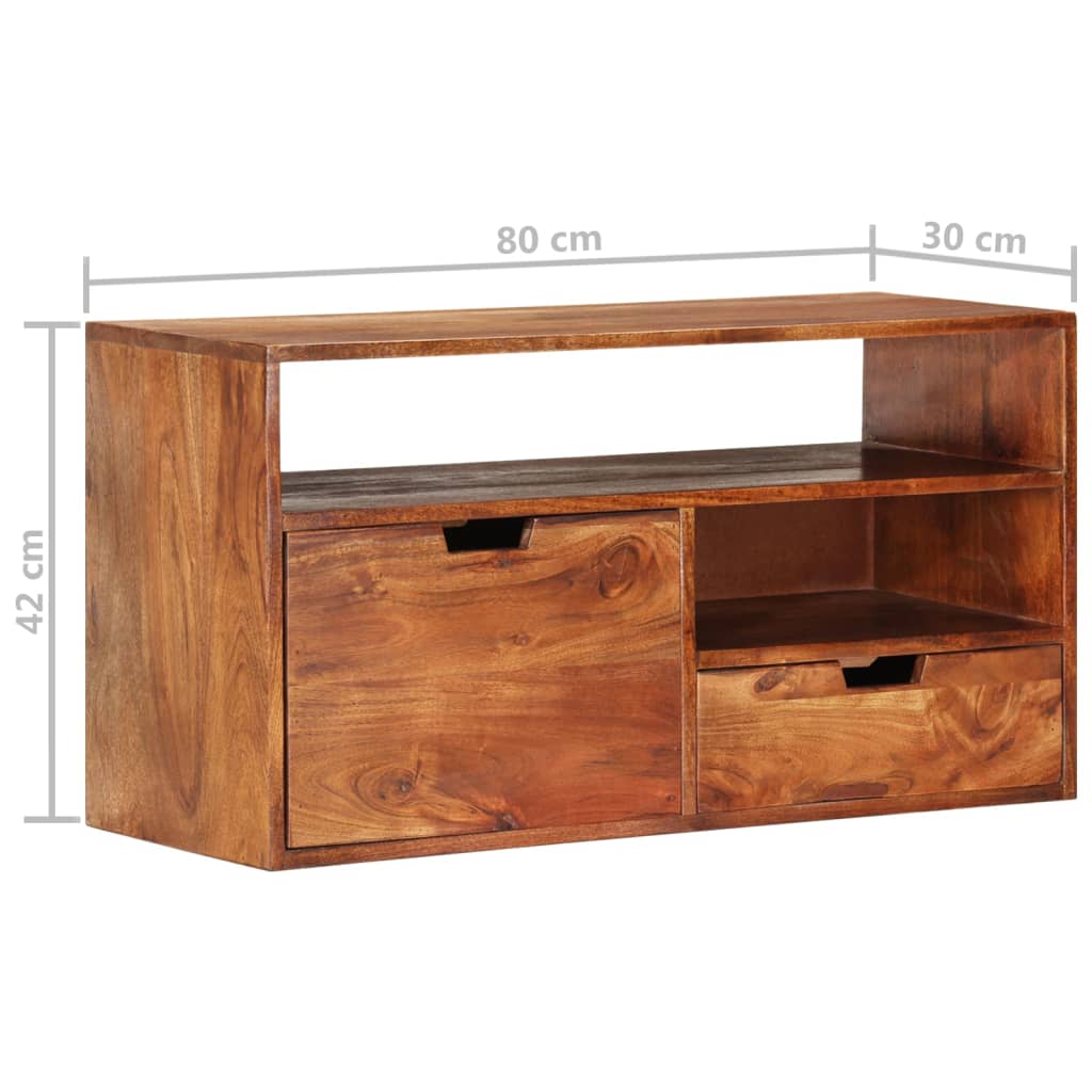 Tv-meubel 80x30x42 cm massief acaciahout