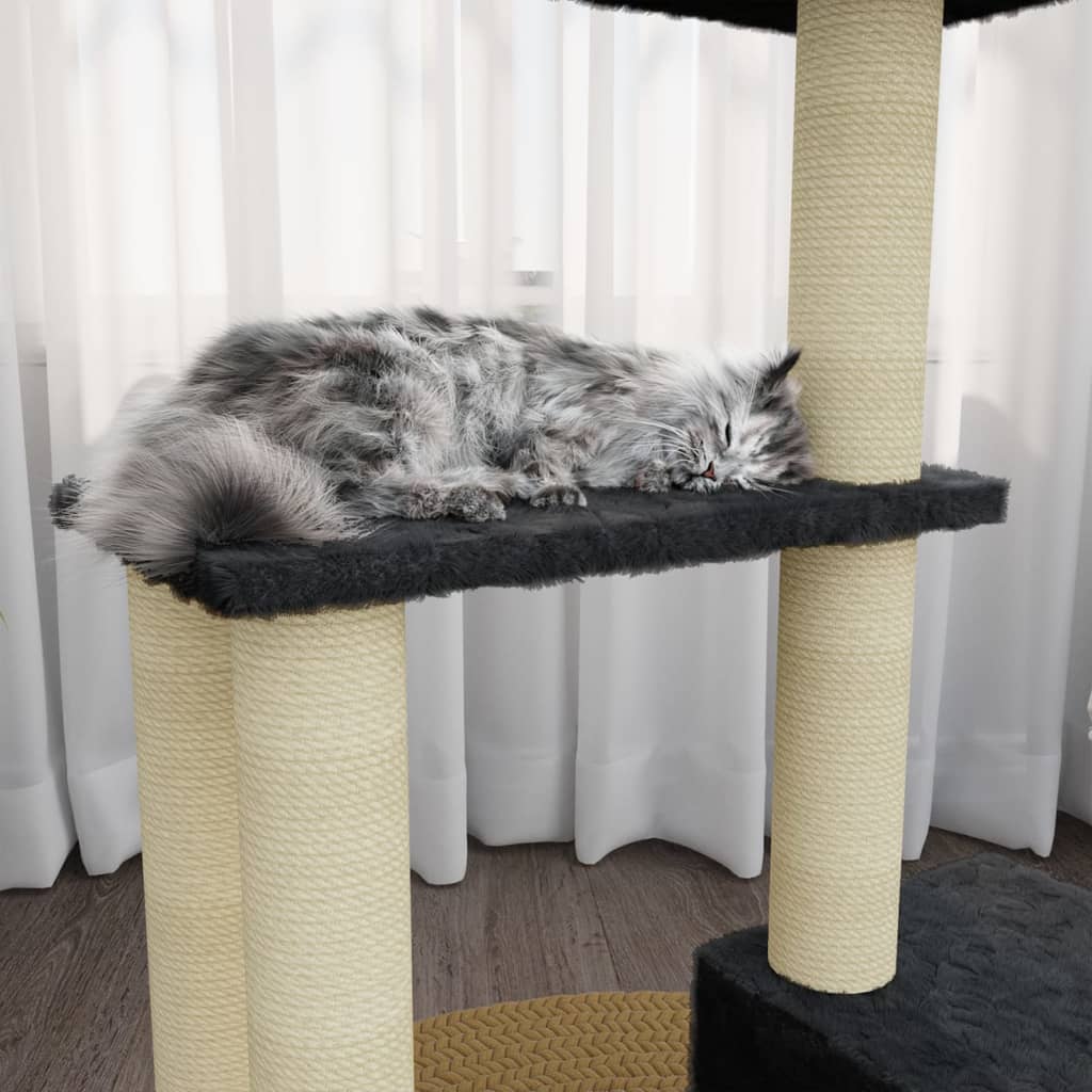 Kattenmeubel met sisal krabpalen 71 cm lichtgrijs