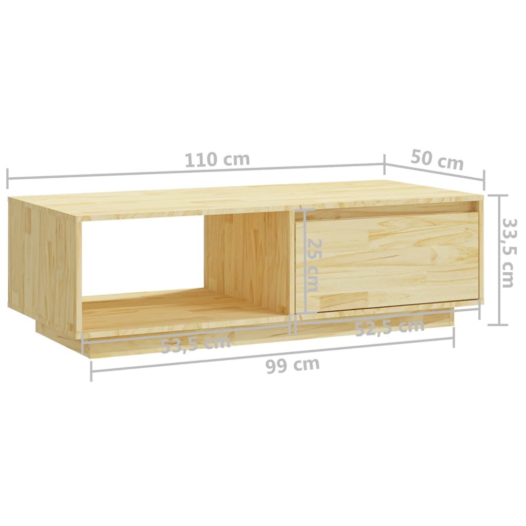 Salontafel 110x50x33,5 cm massief vurenhout