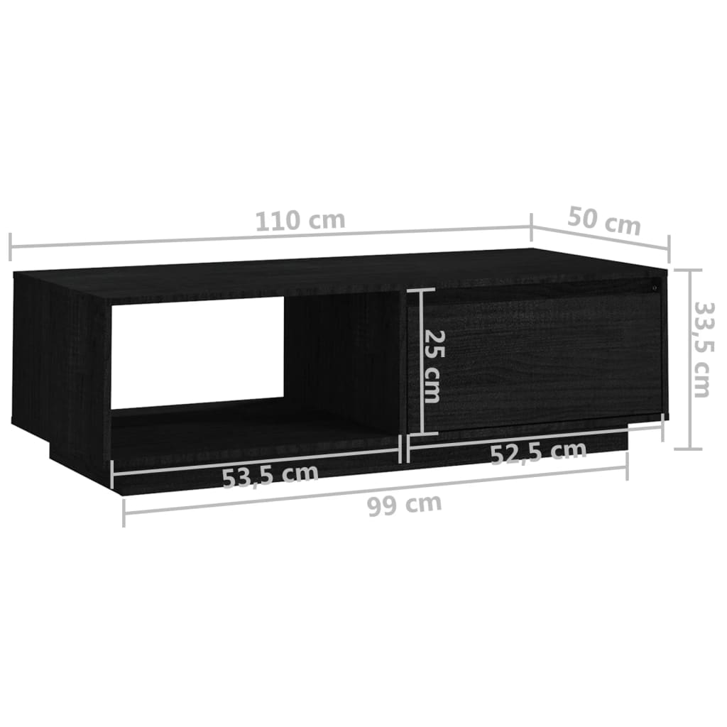 Salontafel 110x50x33,5 cm massief vurenhout