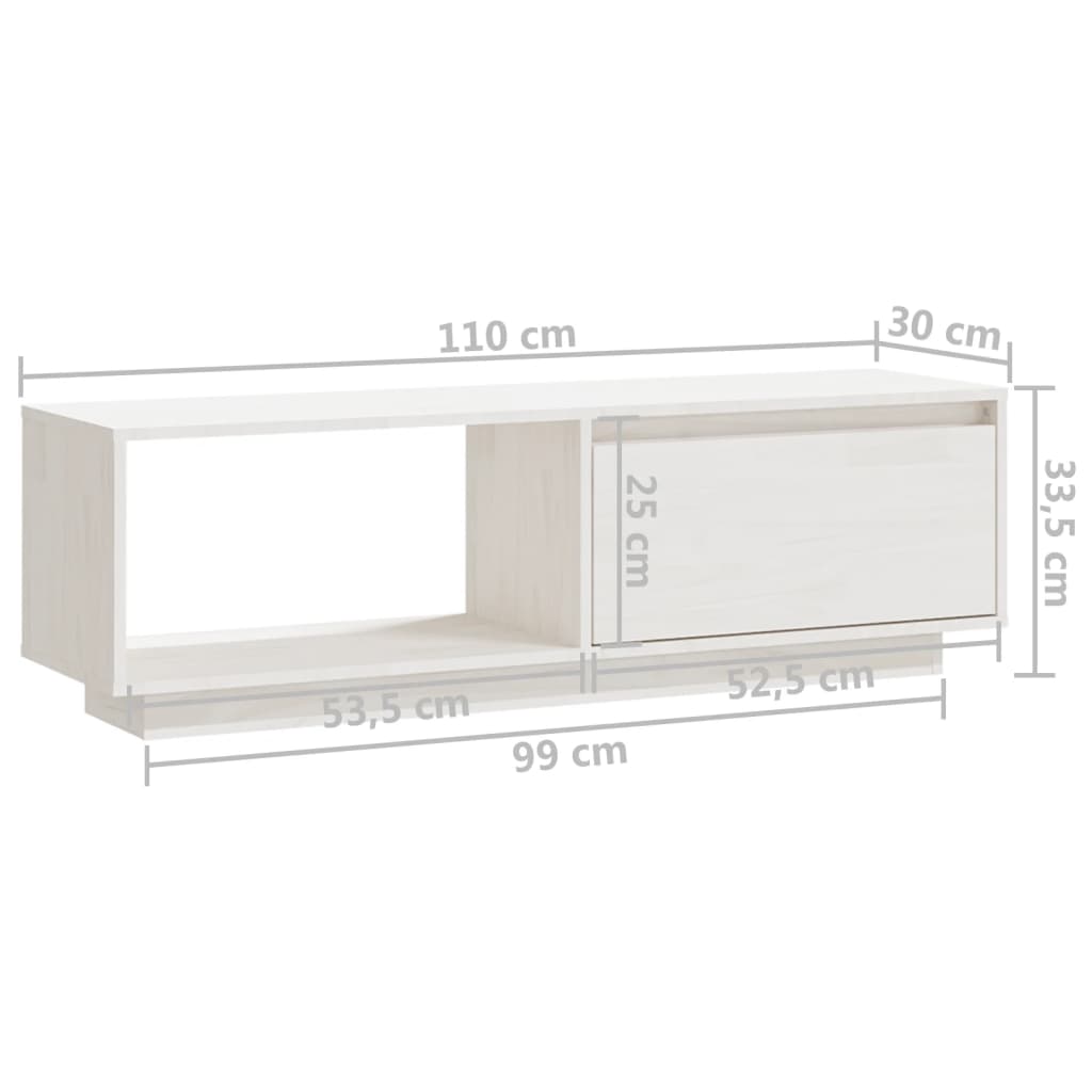 Tv-meubel 110x30x33,5 cm massief grenenhout