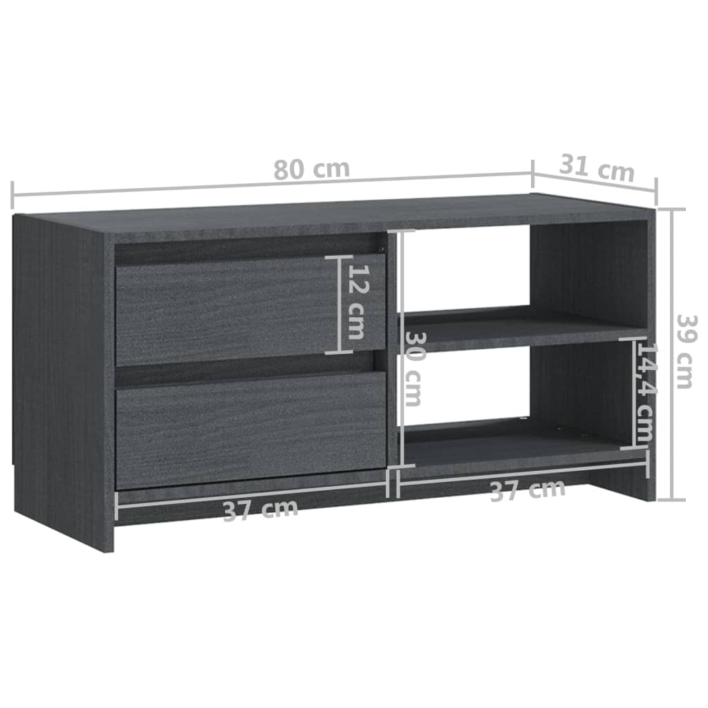 Tv-meubel 80x31x39 cm massief grenenhout