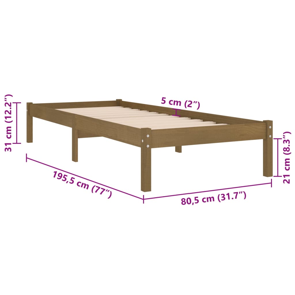 Bedframe massief grenenhout 140x190 cm