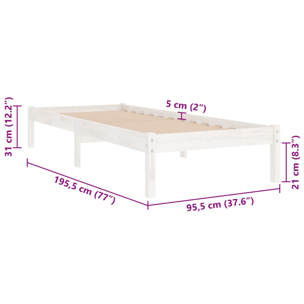 Bedframe massief grenenhout 140x190 cm