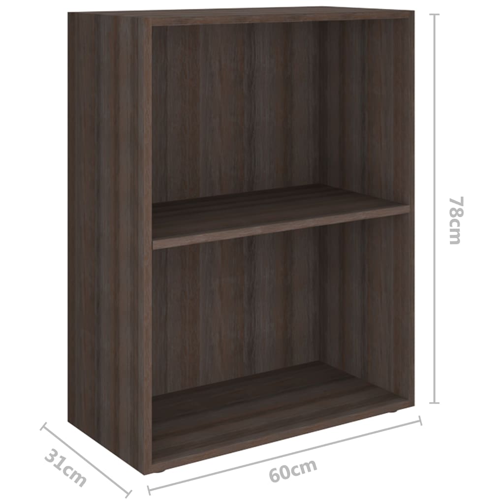 Boekenkast 60x31x78 cm bewerkt hout grijs eikenkleurig