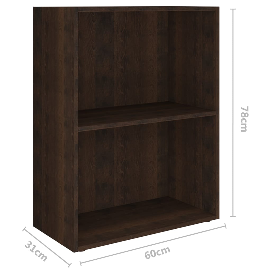 Boekenkast 60x31x78 cm bewerkt hout eikenkleurig