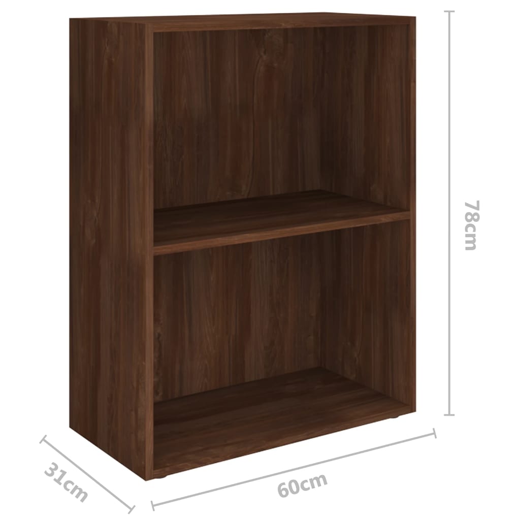 Boekenkast 60x31x78 cm bewerkt hout eikenkleurig