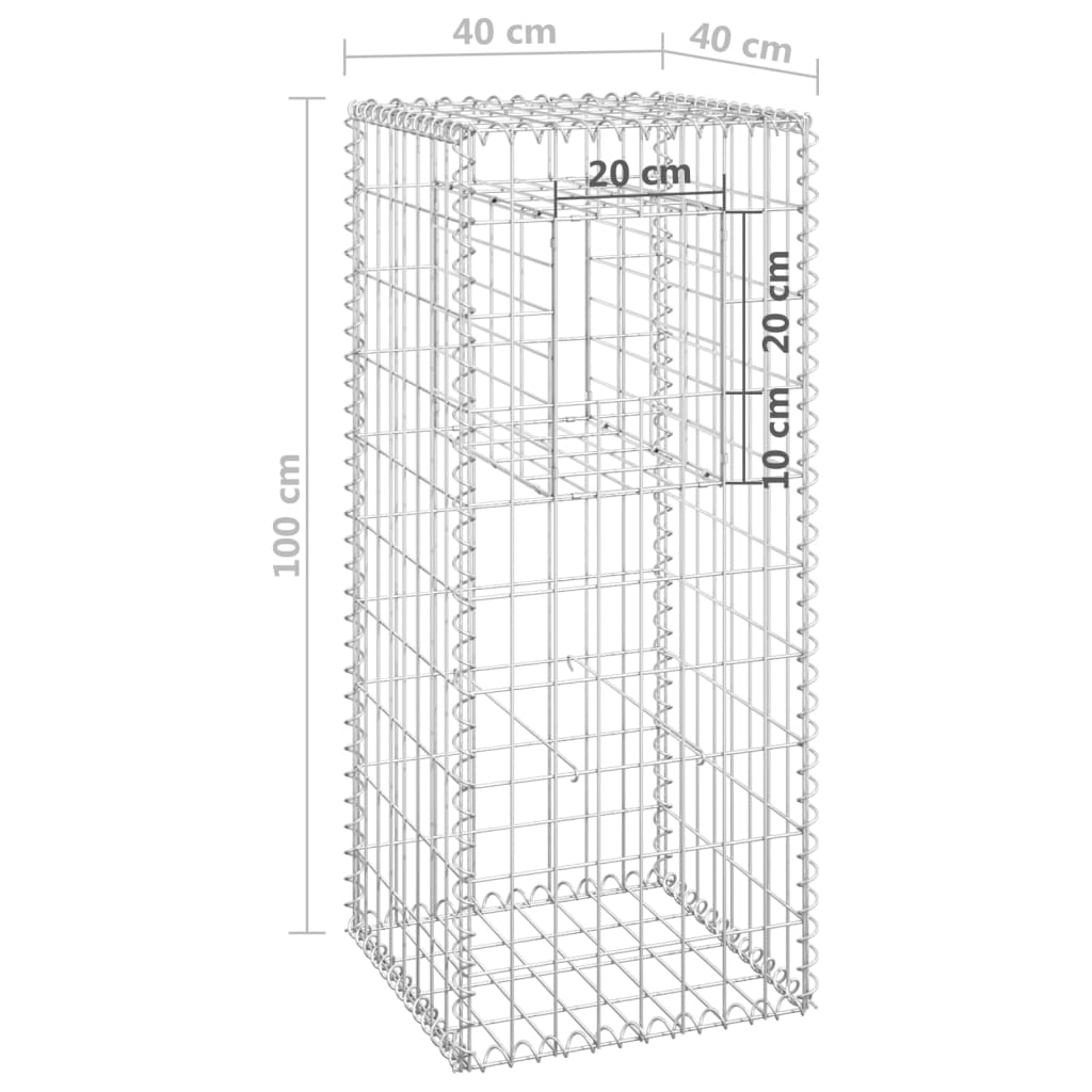 Schanskorf palen 2 st 40x40x140 cm ijzer