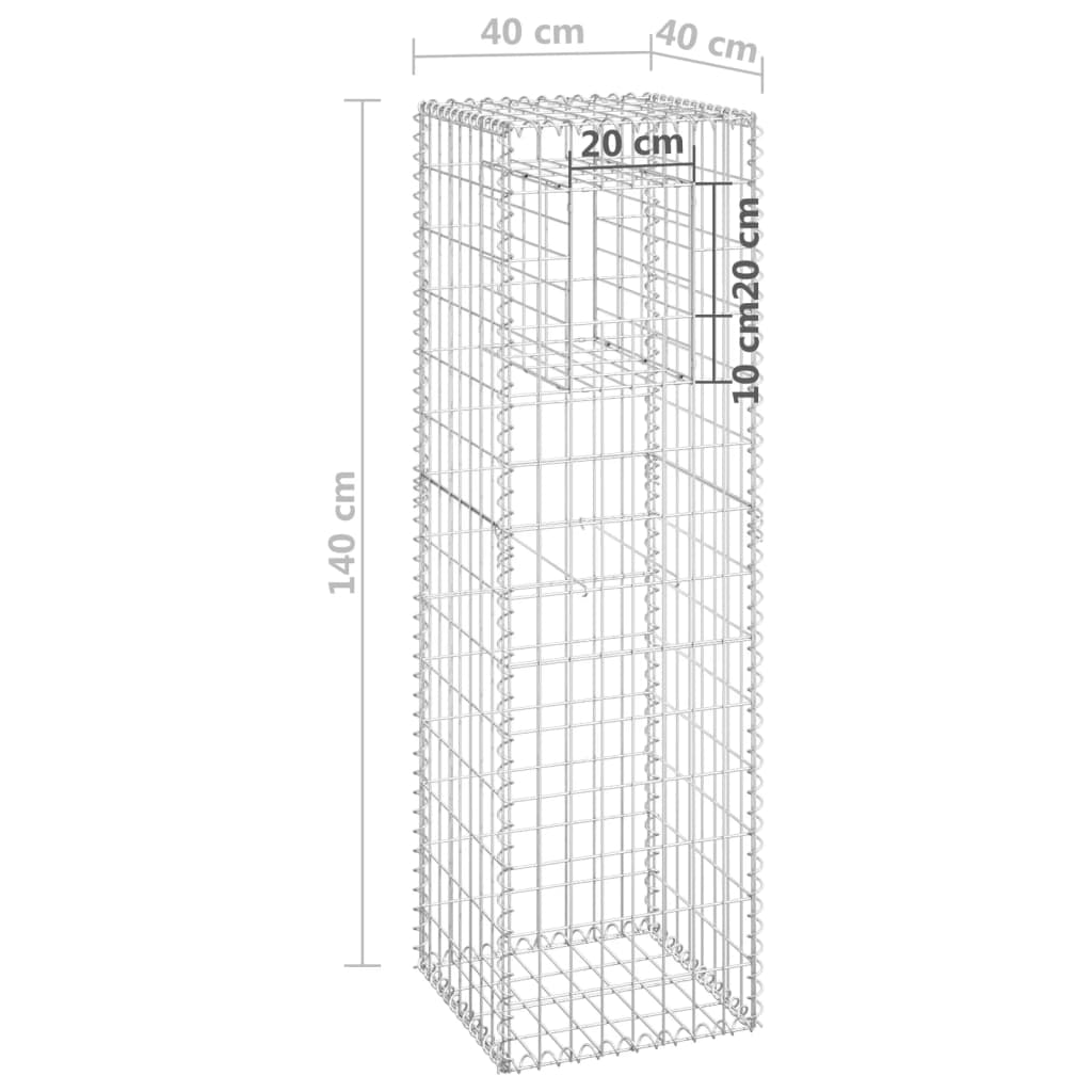 Schanskorf palen 2 st 40x40x140 cm ijzer