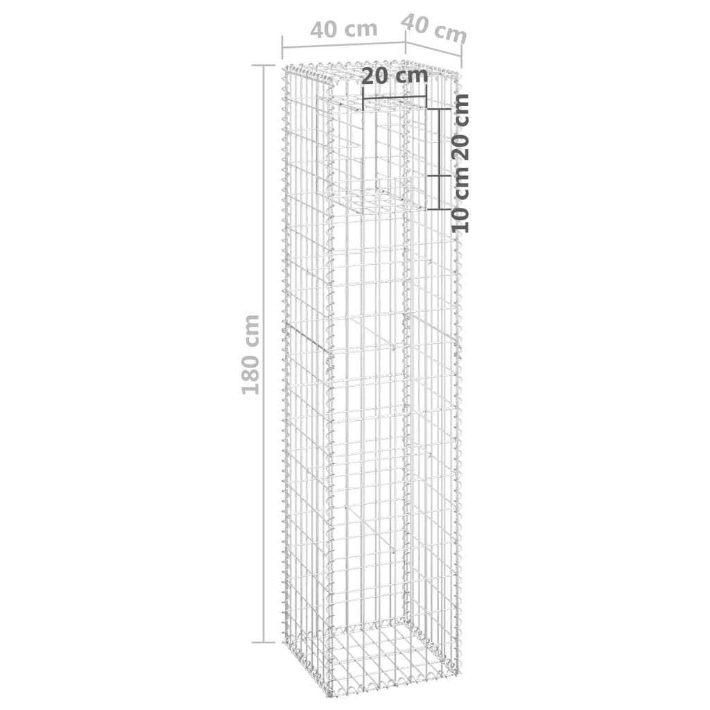 Schanskorf palen 2 st 40x40x140 cm ijzer