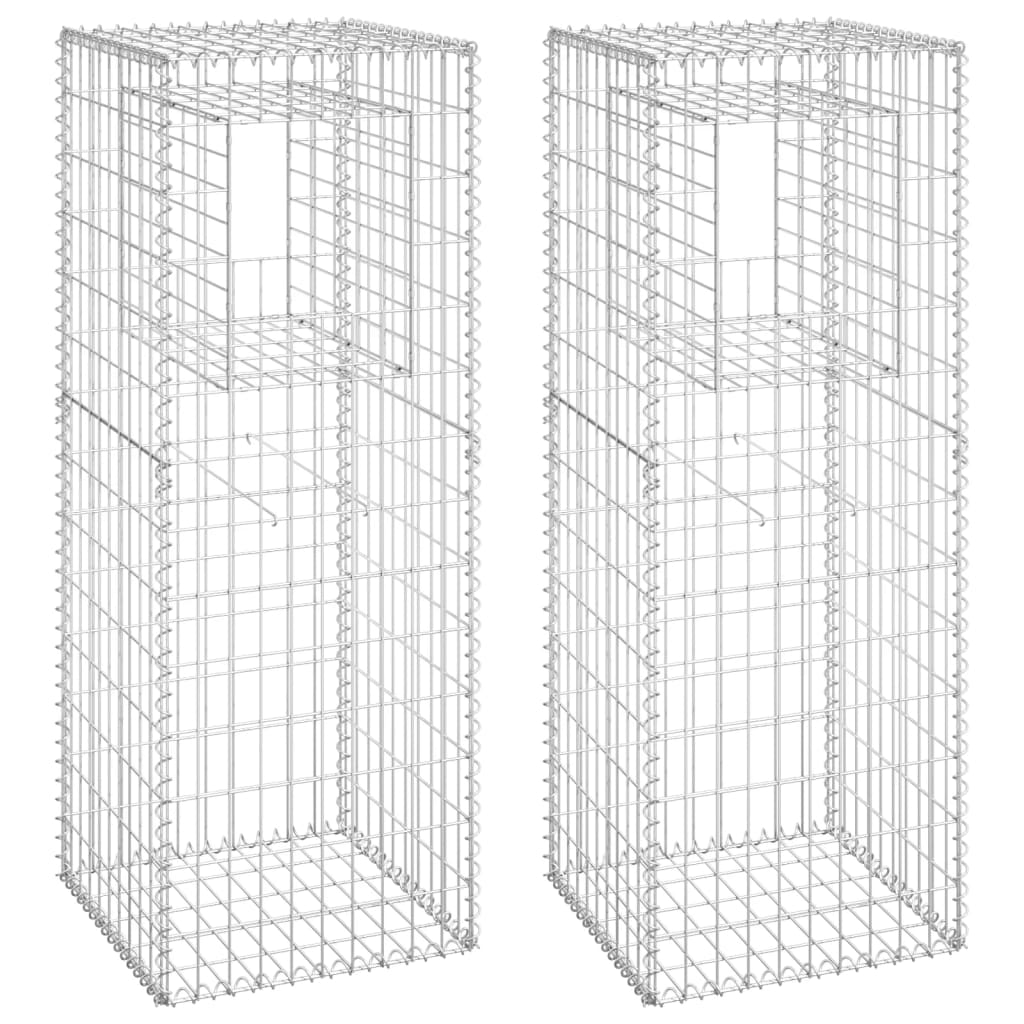 Schanskorf palen 2 st 40x40x140 cm ijzer