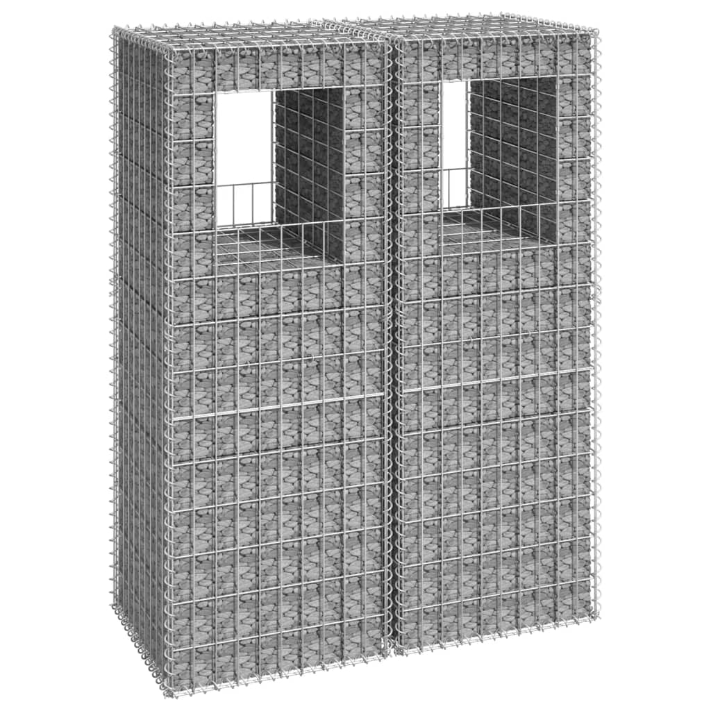 Schanskorf palen 2 st 40x40x140 cm ijzer