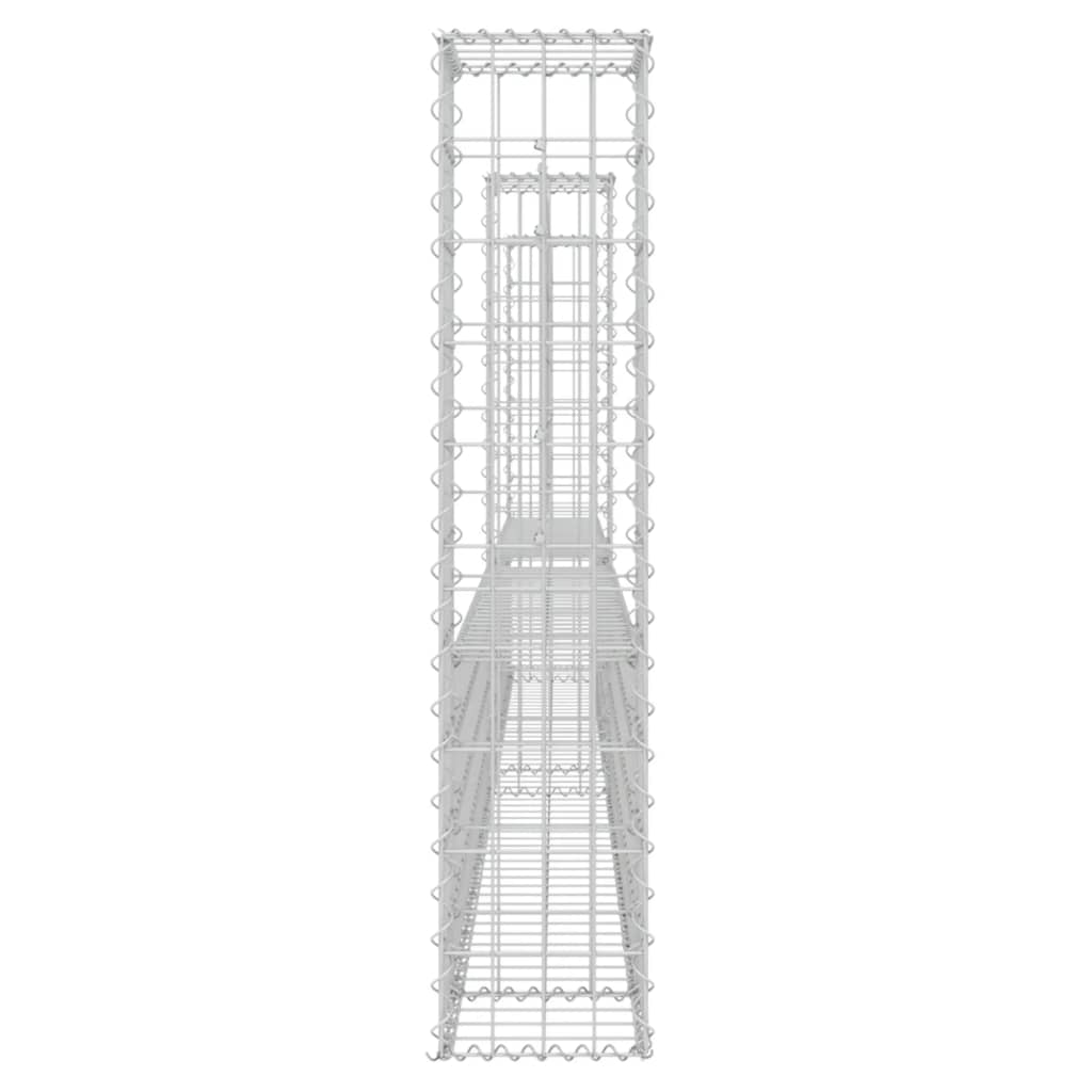 Schanskorf U-vormig met 2 palen 140x20x100 cm ijzer