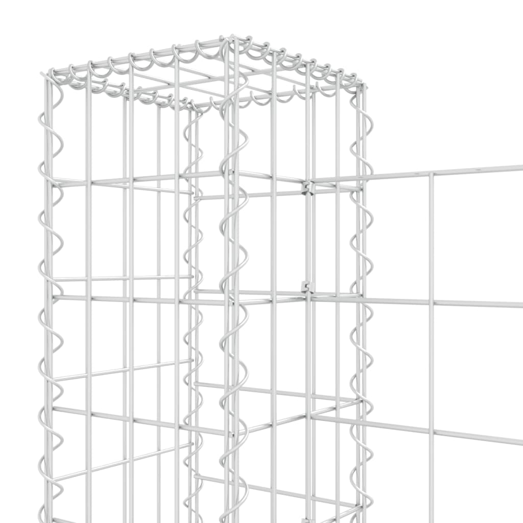 Schanskorf U-vormig met 2 palen 140x20x100 cm ijzer