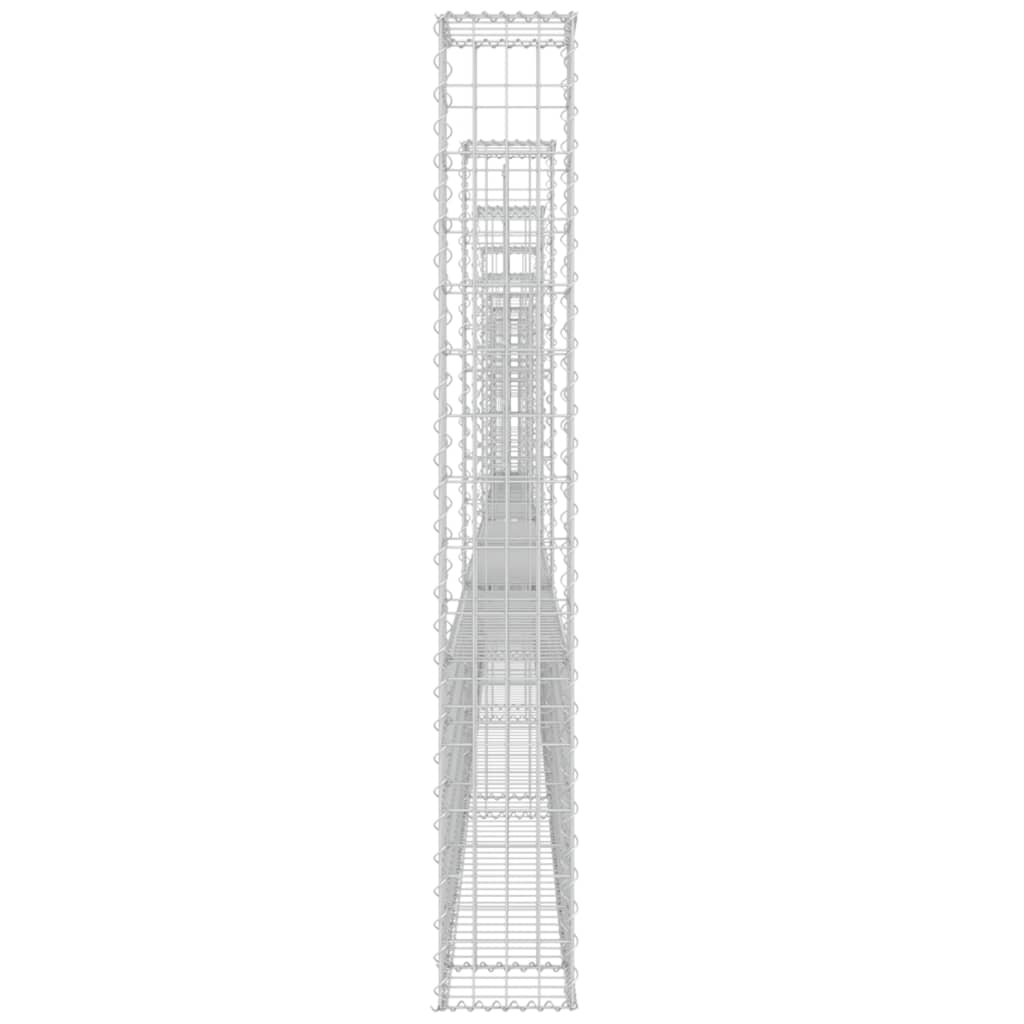 Schanskorf U-vormig met 2 palen 140x20x100 cm ijzer