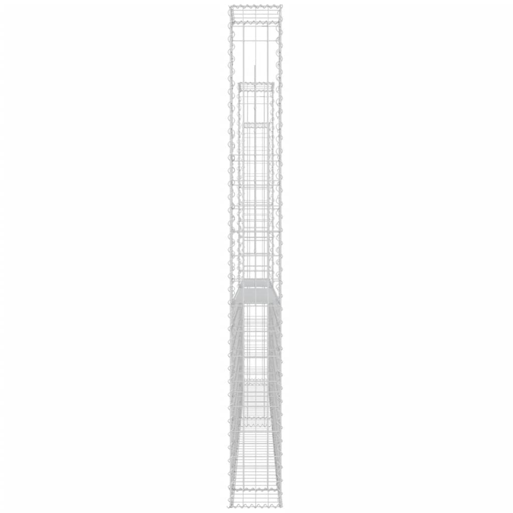 Schanskorf U-vormig met 2 palen 140x20x100 cm ijzer