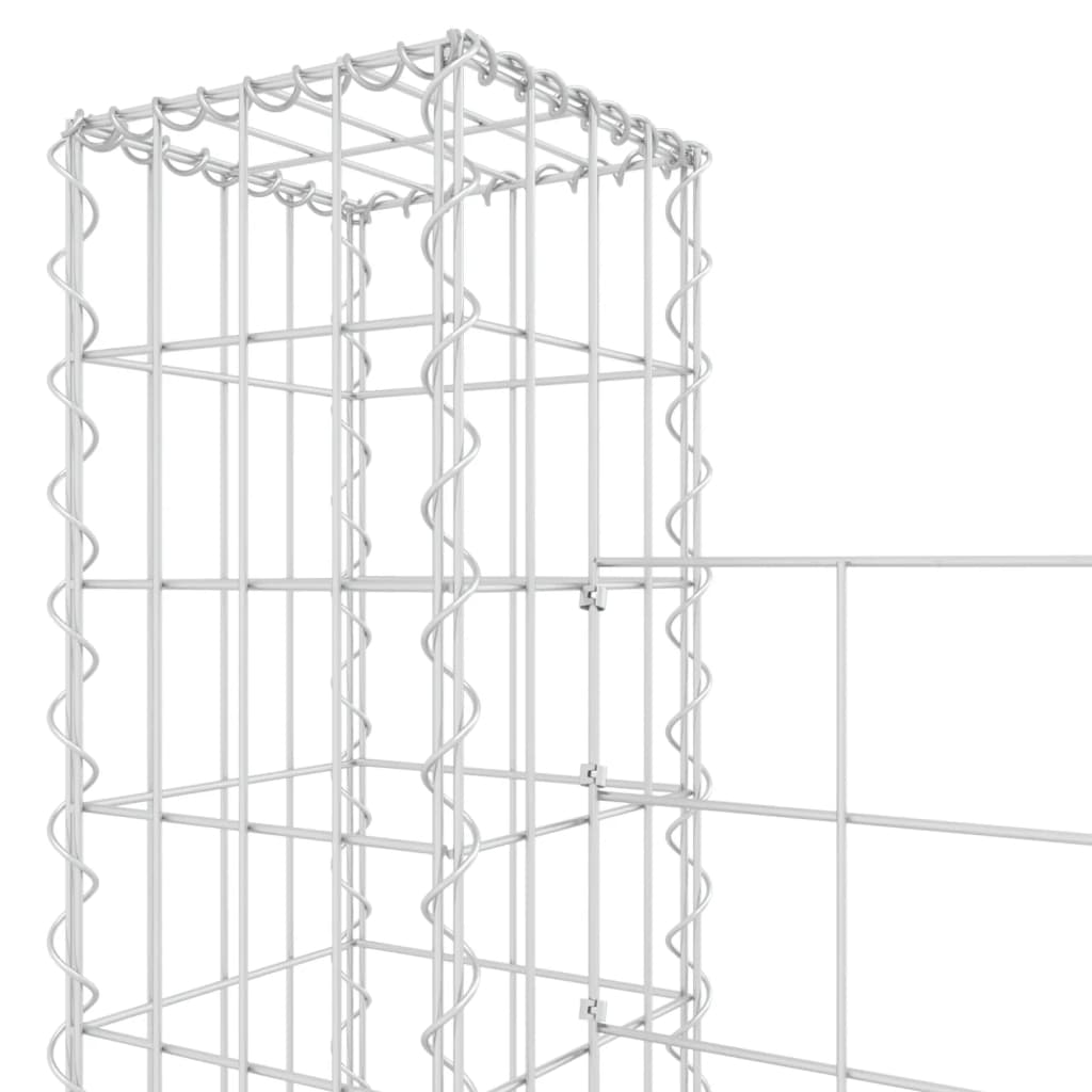 Schanskorf U-vormig met 2 palen 140x20x100 cm ijzer