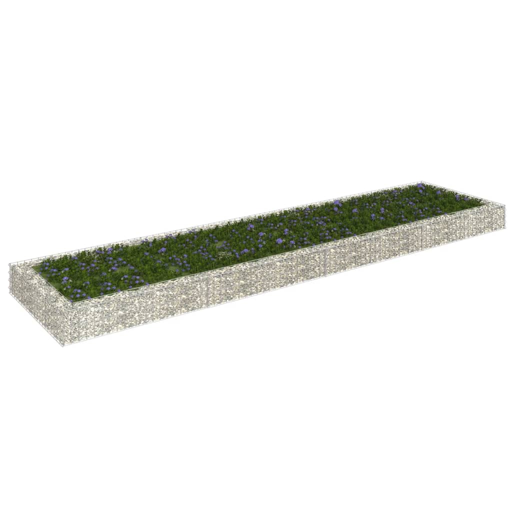 Gabion plantenbak verhoogd 400x100x20 cm gegalvaniseerd staal