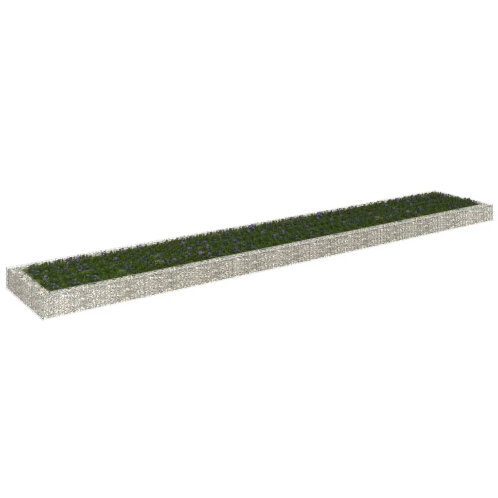 Gabion plantenbak verhoogd 400x100x20 cm gegalvaniseerd staal