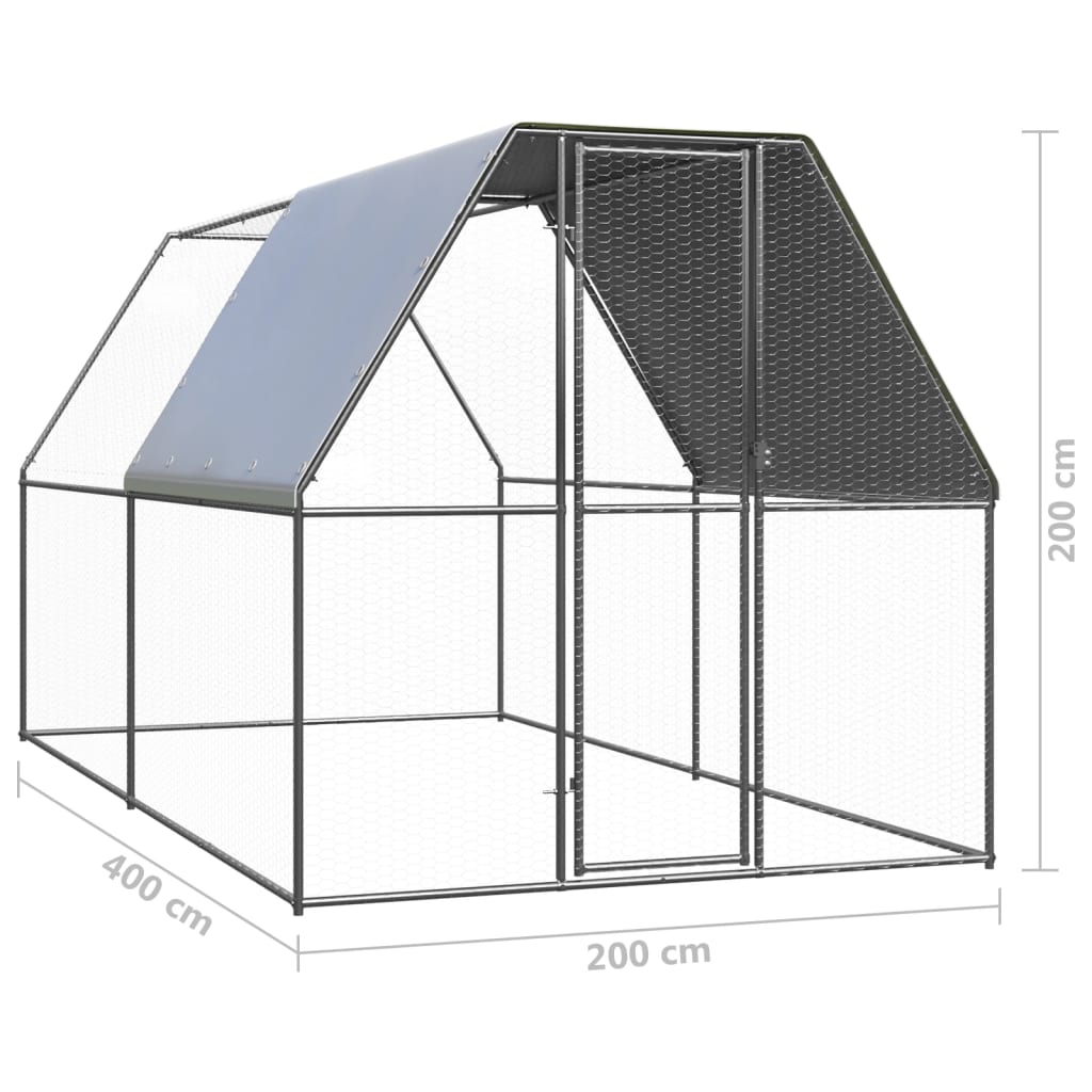 Kippenhok 3x6x2 m gegalvaniseerd staal