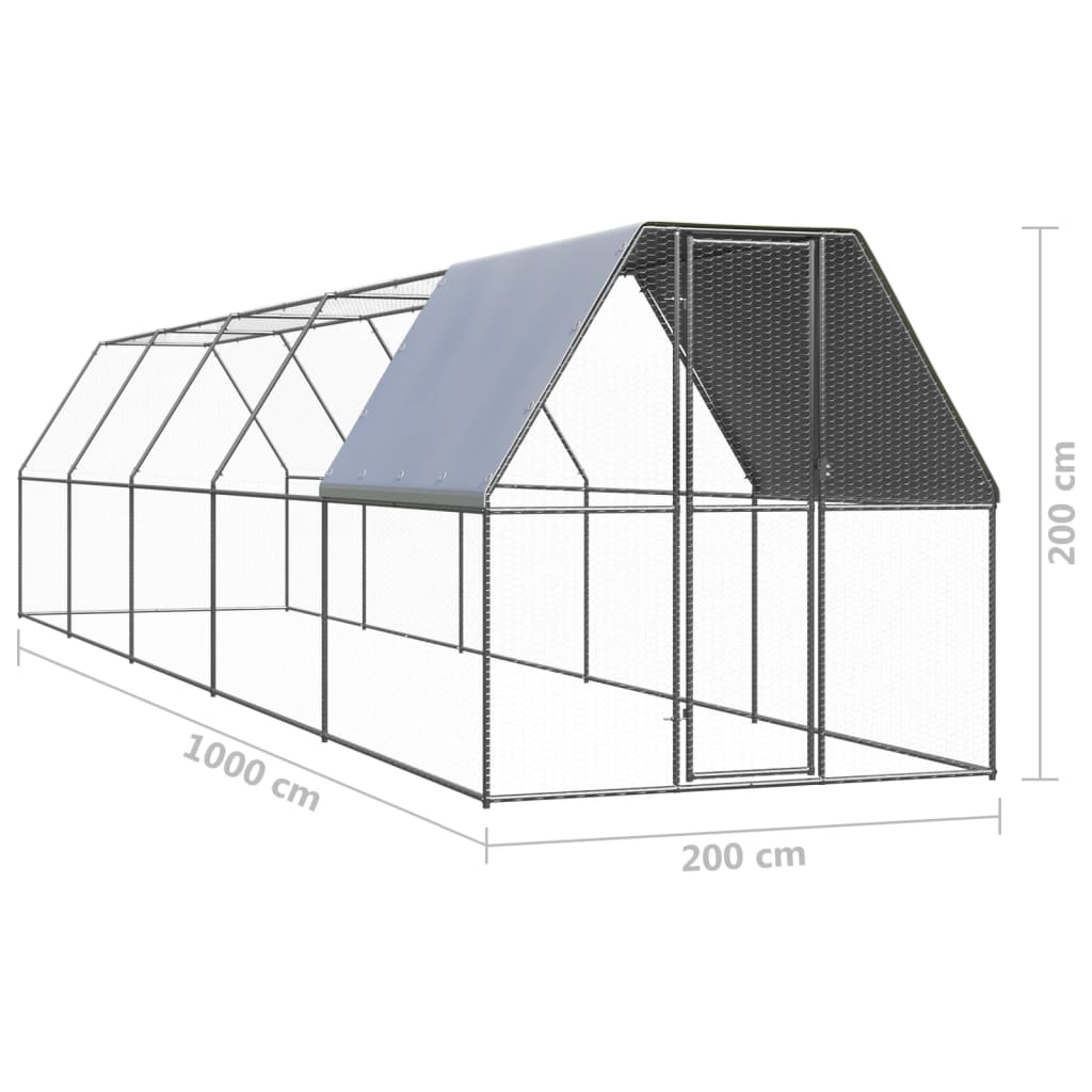 Kippenhok 3x6x2 m gegalvaniseerd staal