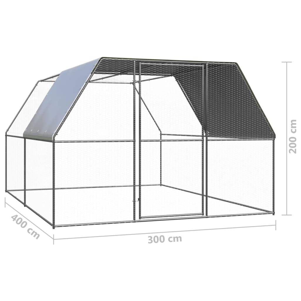 Kippenhok 3x6x2 m gegalvaniseerd staal