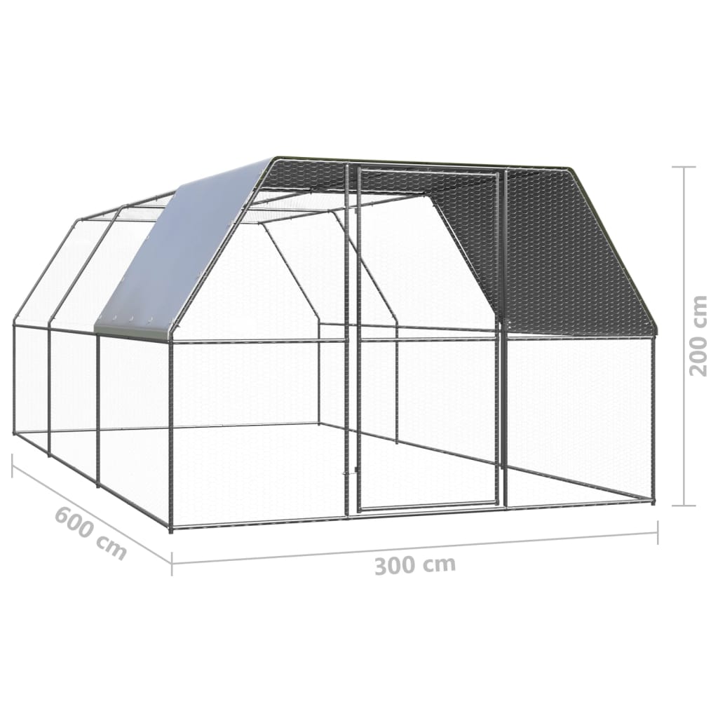 Kippenhok 3x6x2 m gegalvaniseerd staal