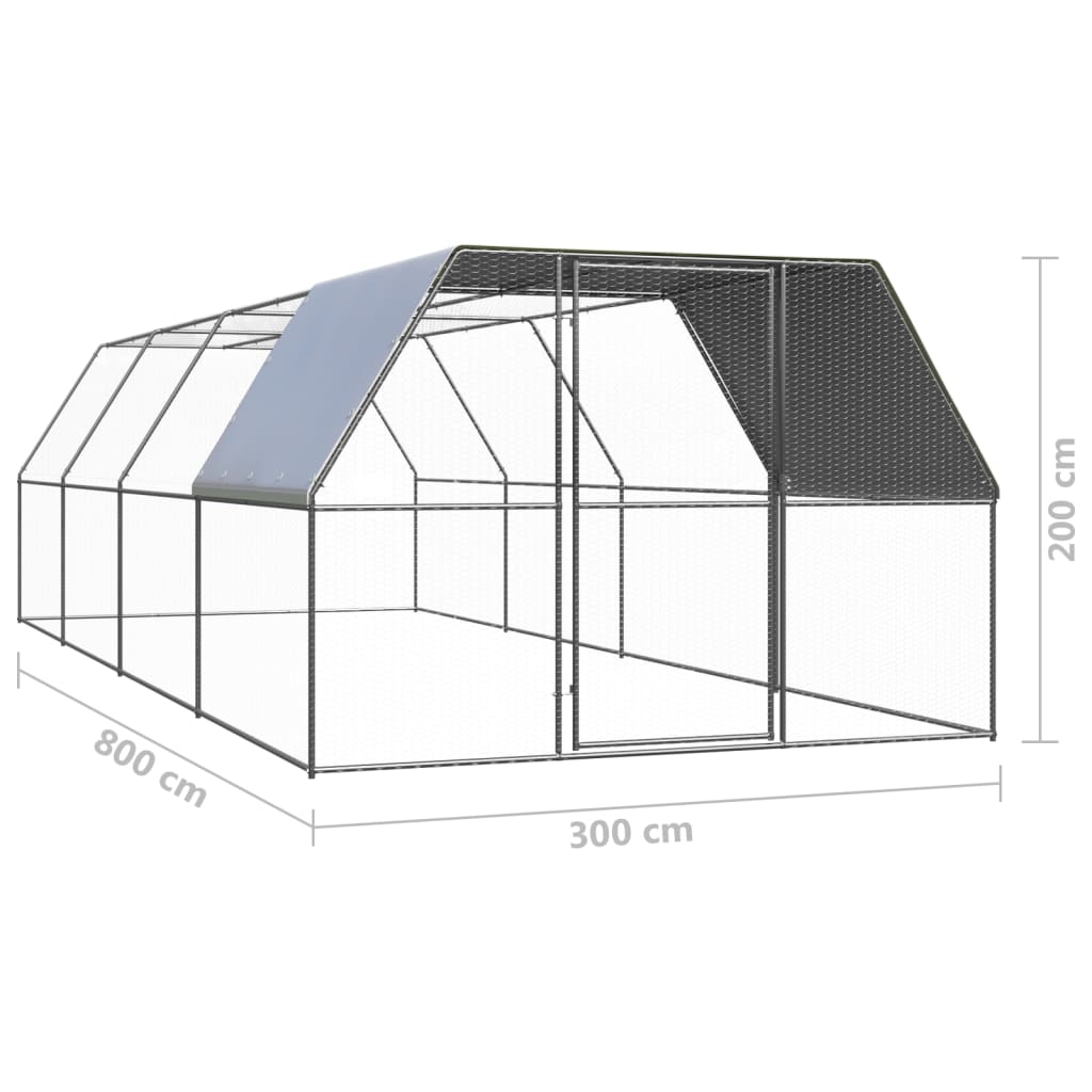 Kippenhok 3x6x2 m gegalvaniseerd staal