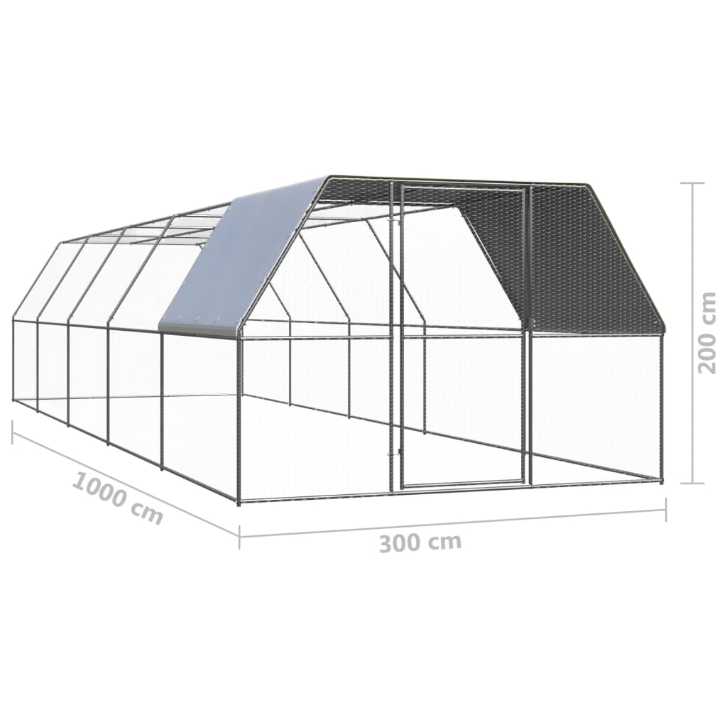 Kippenhok 2x4x2 m gegalvaniseerd staal